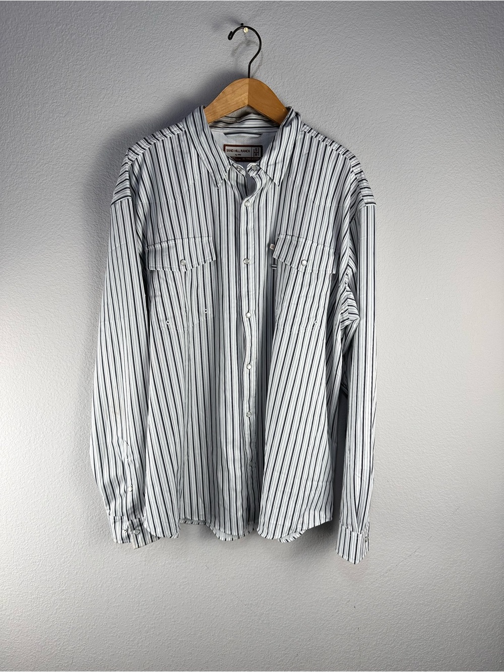 Sand Hill Ranch by NRS Black Striped Vented Snap Shirt Sz 2XL - Picture 2 of 9